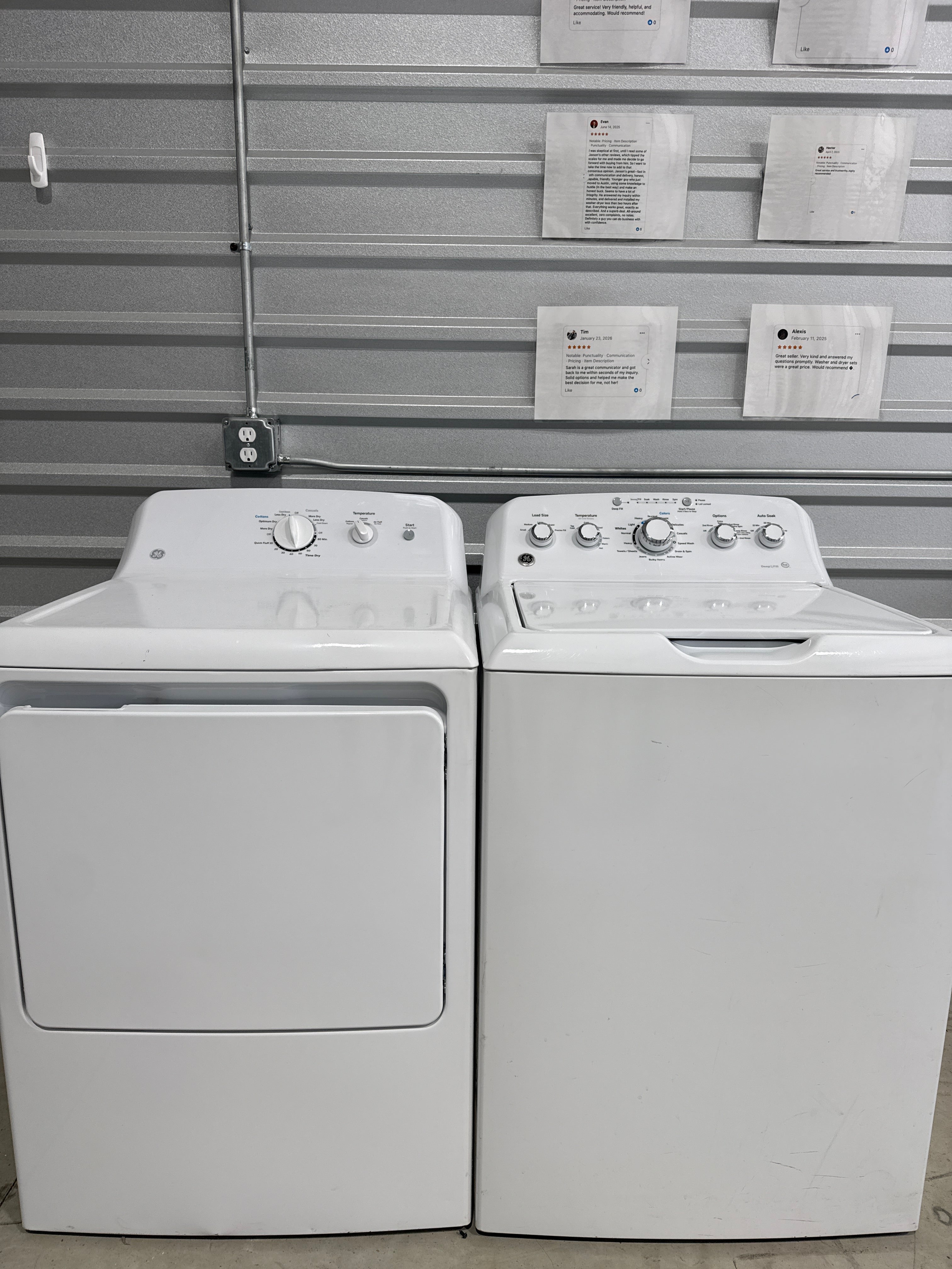 GE Top Load Washer & Electric Dryer Set - Refurbished | Austin TX