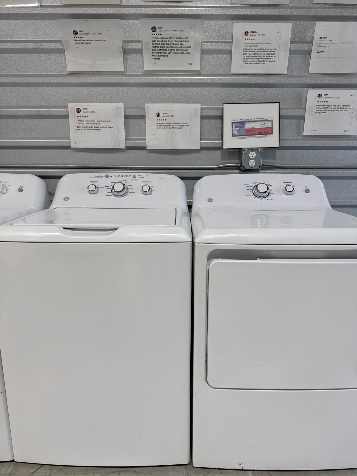 GE Top Load Washer & Electric Dryer Set - Refurbished | Austin TX